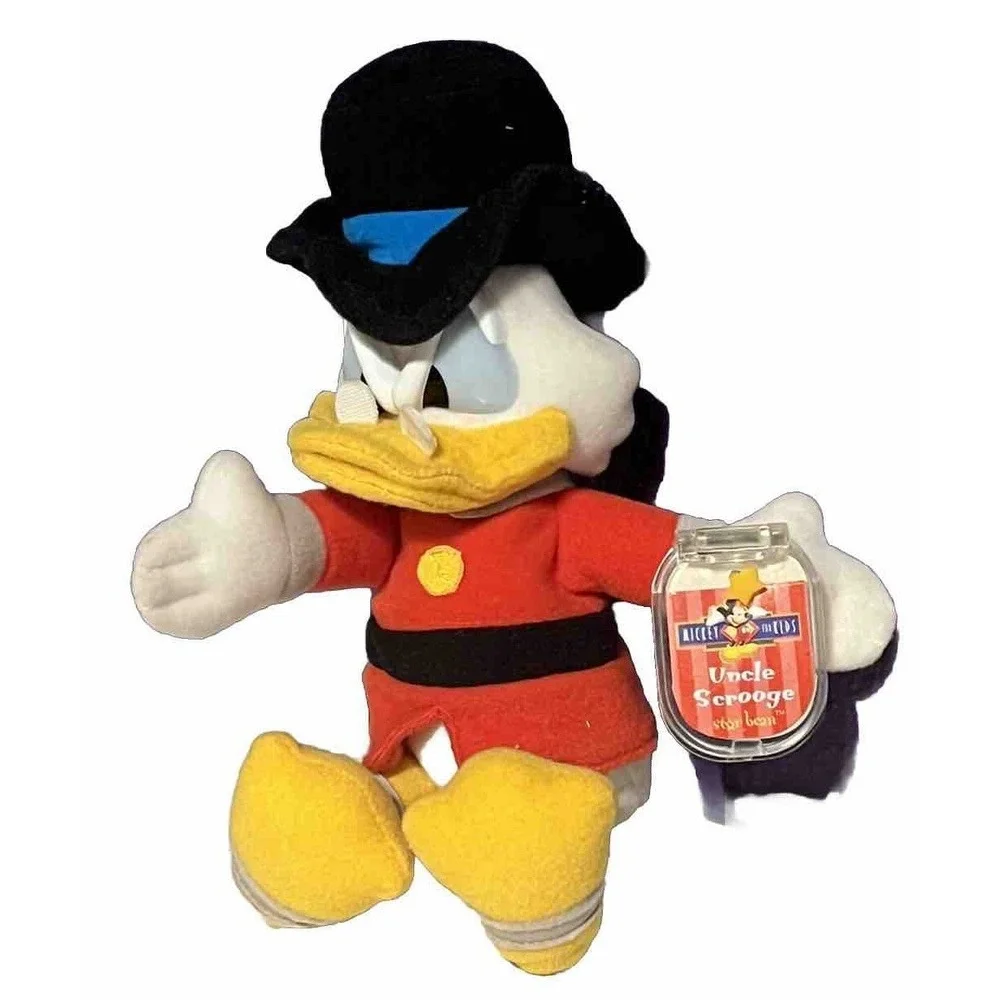 Vintage Disney Star Bean Plush Scrooge McDuck Mattel Red Stuffed Animal Rare New